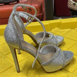 Gianni Bini Glitter Ankle Strap Platform Heels Formal